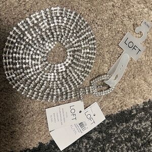 LOFT rhinestone belt, size XL/XXL NWT!